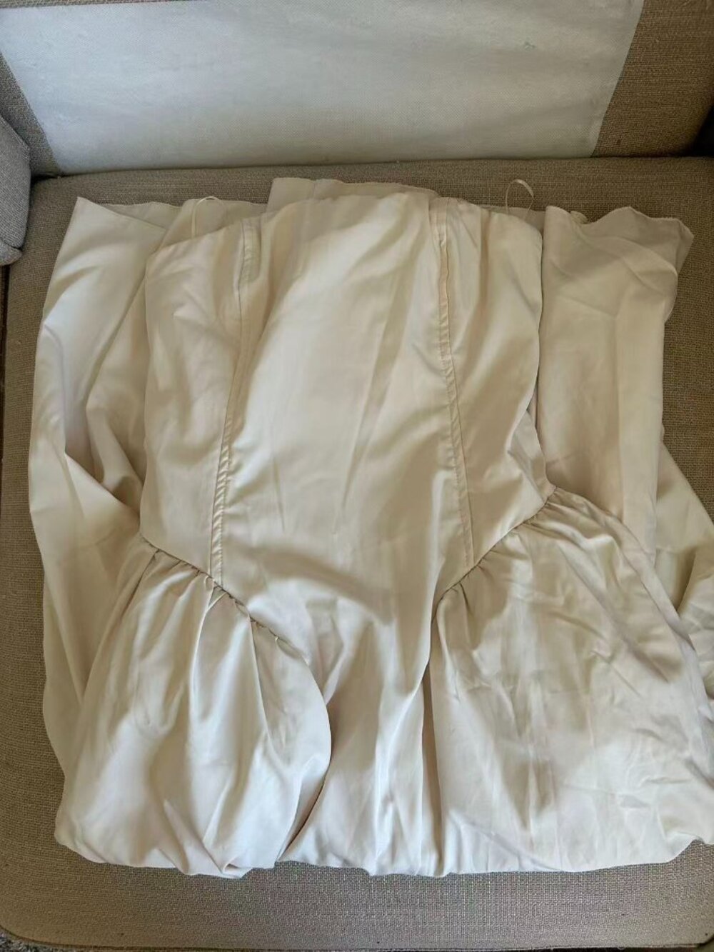 ✨ SALE EUC Mable Midi Strapless Dress Medium Almond Cream Party - Picture 4 of 10